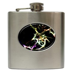 Futuristic Abstract Dance Shapes Artwork Hip Flask by dflcprints