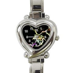 Futuristic Abstract Dance Shapes Artwork Heart Italian Charm Watch 