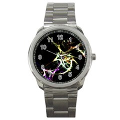 Futuristic Abstract Dance Shapes Artwork Sport Metal Watch