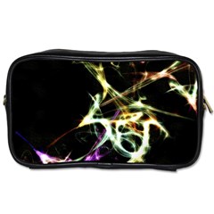 Futuristic Abstract Dance Shapes Artwork Travel Toiletry Bag (one Side) by dflcprints