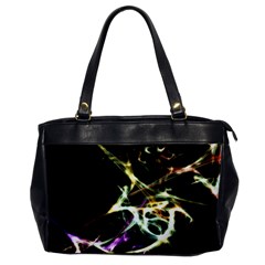 Futuristic Abstract Dance Shapes Artwork Oversize Office Handbag (one Side) by dflcprints