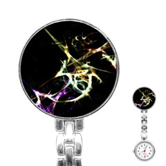 Futuristic Abstract Dance Shapes Artwork Stainless Steel Nurses Watch by dflcprints