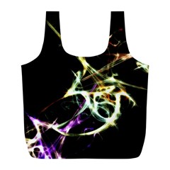 Futuristic Abstract Dance Shapes Artwork Reusable Bag (l) by dflcprints