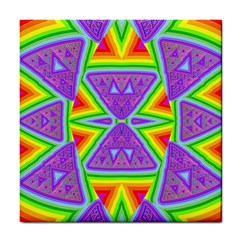 Trippy Rainbow Triangles Ceramic Tile by SaraThePixelPixie