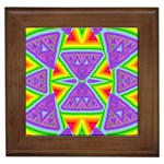 Trippy Rainbow Triangles Framed Ceramic Tile Front