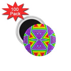 Trippy Rainbow Triangles 1 75  Button Magnet (100 Pack)