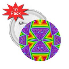 Trippy Rainbow Triangles 2 25  Button (10 Pack)