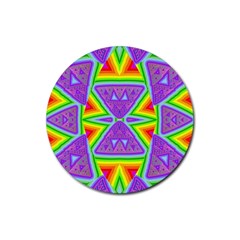 Trippy Rainbow Triangles Drink Coaster (round)