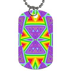 Trippy Rainbow Triangles Dog Tag (two-sided)  by SaraThePixelPixie