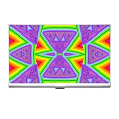 Trippy Rainbow Triangles Business Card Holder by SaraThePixelPixie