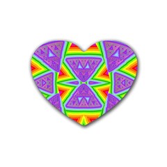 Trippy Rainbow Triangles Drink Coasters (heart)