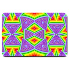 Trippy Rainbow Triangles Large Door Mat by SaraThePixelPixie