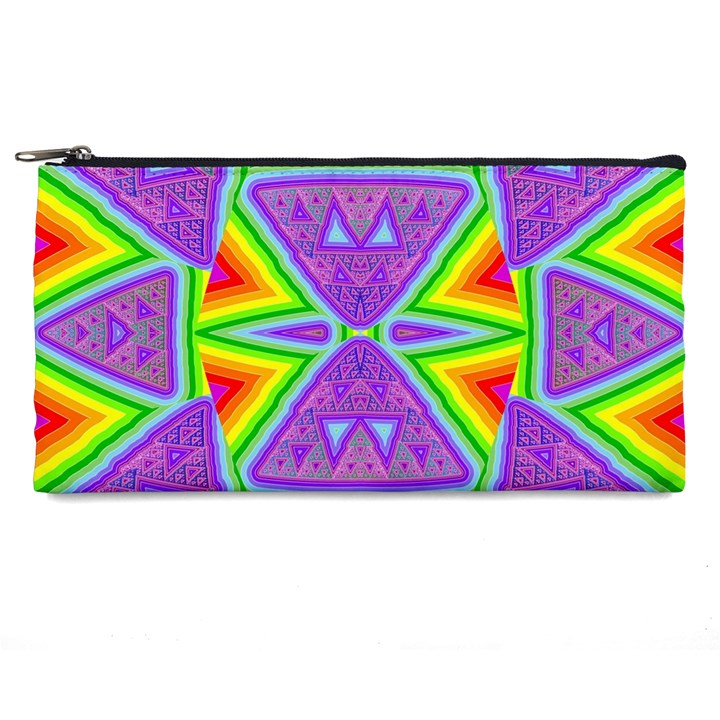 Trippy Rainbow Triangles Pencil Case