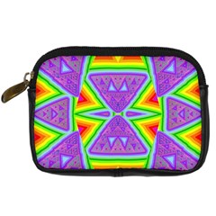 Trippy Rainbow Triangles Digital Camera Leather Case