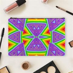 Trippy Rainbow Triangles Cosmetic Bag (large)