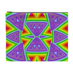 Trippy Rainbow Triangles Cosmetic Bag (xl)