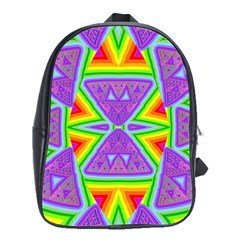 Trippy Rainbow Triangles School Bag (large)