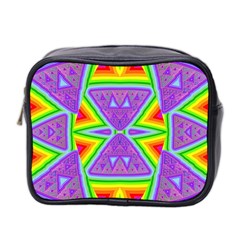 Trippy Rainbow Triangles Mini Travel Toiletry Bag (two Sides)