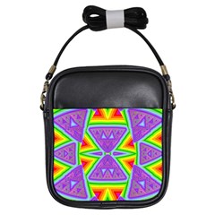 Trippy Rainbow Triangles Girl s Sling Bag