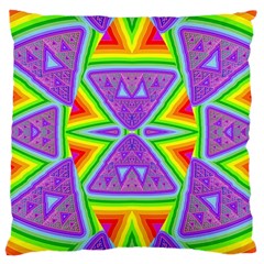 Trippy Rainbow Triangles Large Cushion Case (single Sided) 