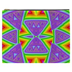 Trippy Rainbow Triangles Cosmetic Bag (xxxl)