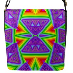 Trippy Rainbow Triangles Flap Closure Messenger Bag (small)