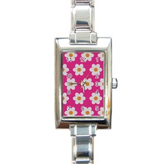 Daisies Rectangular Italian Charm Watch