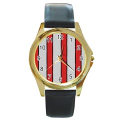 Image Round Leather Watch (gold Rim) 