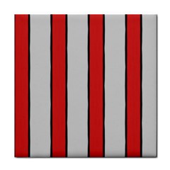 Red And White Stripes Face Towel by SkylineDesigns