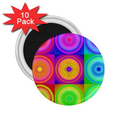 Retro Circles 2 25  Button Magnet (10 Pack)