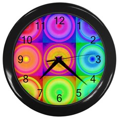 Retro Circles Wall Clock (black)