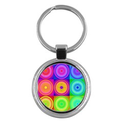 Retro Circles Key Chain (round) by SaraThePixelPixie