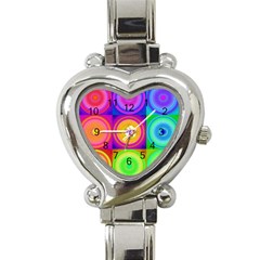 Retro Circles Heart Italian Charm Watch 