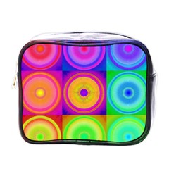 Retro Circles Mini Travel Toiletry Bag (one Side)