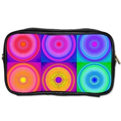 Retro Circles Travel Toiletry Bag (one Side) by SaraThePixelPixie