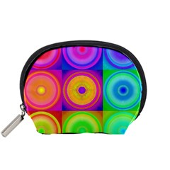 Retro Circles Accessory Pouch (small) by SaraThePixelPixie