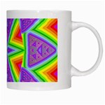 Trippy Rainbow Triangles White Coffee Mug Right