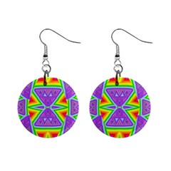 Trippy Rainbow Triangles Mini Button Earrings