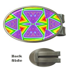 Trippy Rainbow Triangles Money Clip (oval)