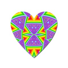 Trippy Rainbow Triangles Magnet (heart) by SaraThePixelPixie