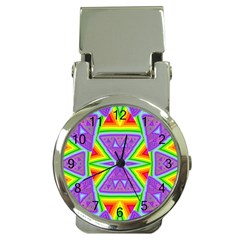 Trippy Rainbow Triangles Money Clip With Watch