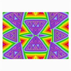 Trippy Rainbow Triangles Glasses Cloth (large, Two Sided)