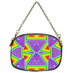 Trippy Rainbow Triangles Chain Purse (two Sided) 