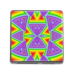 Trippy Rainbow Triangles Memory Card Reader With Storage (square)