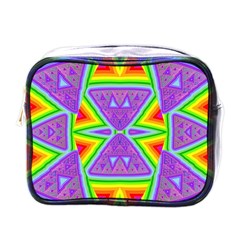 Trippy Rainbow Triangles Mini Travel Toiletry Bag (one Side)