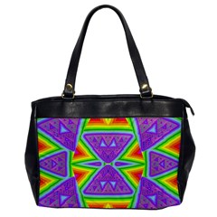 Trippy Rainbow Triangles Oversize Office Handbag (one Side)