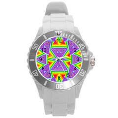 Trippy Rainbow Triangles Plastic Sport Watch (large)