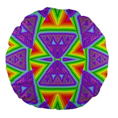 Trippy Rainbow Triangles 18  Premium Round Cushion 