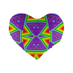 Trippy Rainbow Triangles 16  Premium Heart Shape Cushion 