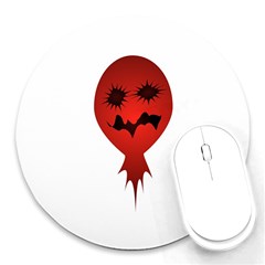 Evil Face Vector Illustration 8  Mouse Pad (round)